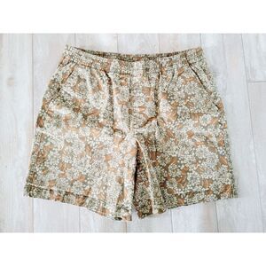 Lands End 12 Floral Bermuda‎ Shorts Womens Multicolor Neutrals Mid Rise  NEW